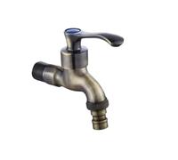 Grifo Exterior Jardin Grifo decorativo for exterior con grúa de bronce for lavadora Anituqe, grifo vintage for jardín, fregona montado en la pared latón(Color 1)