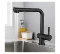 Grifo extraíble for fregadero de cocina, flexible, con 2 modos chorro y boquilla rociadora, acero inoxidable,Mejora de la vivienda(Nero)