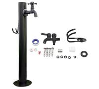 Grifo for exteriores Columna de agua vertical for jardín, Manguera independiente cilíndrica de acero inoxidable 304 a prueba de soporte en el exterior, Grifo de agua montado(A,1)