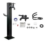 Grifo for exteriores Columna de agua vertical for jardín, Manguera independiente cilíndrica de acero inoxidable 304 a prueba de soporte en el exterior, Grifo de agua montado(B,1)