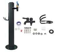 Grifo for exteriores Columna de agua vertical for jardín, Manguera independiente cilíndrica de acero inoxidable 304 a prueba de soporte en el exterior, Grifo de agua montado(C,2)