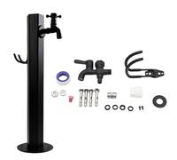 Grifo for exteriores Columna de agua vertical for jardín, Manguera independiente cilíndrica de acero inoxidable 304 a prueba de soporte en el exterior, Grifo de agua montado(C,1)