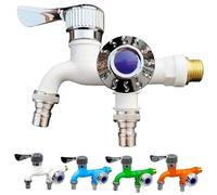 Grifo for fregona de piscina, grifo for lavadora, grifo de entrada y salida doble for lavadora, grifo for jardín exterior.(Orange)