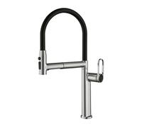 Grifo Fregadero Cocina Flexible Extensible Cuello de Cisne Monomando Grifo Giratorio Universal 360,Cepillado