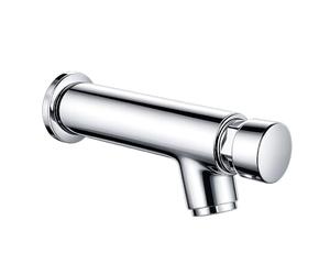 Grifo Frontal Temporizado para Lavabo con Pulsador y Cierre Automático Acabado Cromado Cartucho de Latón Atomizador Antisalpicaduras Ahorro de Agua FLUVIA