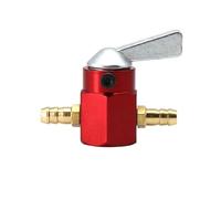 Grifo Gasolina de Moto Válvula Combustible Interruptor de válvula combustible universal en línea 6 mm y 8 , grifo gasolina/combustible , llave purga encendido apagado para motocicleta(Red 6MM)