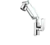 Grifo giratorio con brazo robótico, grifo de cocina mecánico, baño for fregadero(Silvery)