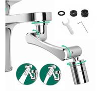 Grifo giratorio de 1440°, ROSYNEY 1080° giratorio multifuncional grifo de extensión (versión actualizada), regulador de chorro de grifo de 1080°, 2 modos M20/M22/M24(G1/2, 55/64″, 15/16″)