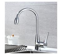 Grifo giratorio de aleación de zinc para fregadero de cocina de una sola manija, grifo giratorio de agua fría y caliente, accesorios de baño montados en plataforma