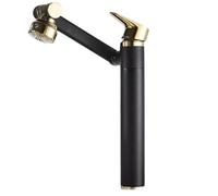 Grifo giratorio de un solo agujero con mezclador de agua fría y caliente para instalación universal del fregadero