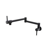 Grifo/grifo, grifo para llenado de ollas, montaje en pared, latón, grifo de cocina, plegable, estirable, doble articulación, brazo oscilante, grifo para fregadero de cocina, dos manijas, grifos retro