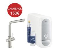 Grifo Grohe Blue Home Boca L Cromo Satinado Con Filtración Y Gasificación