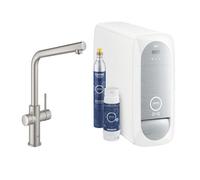 Grifo Grohe Blue Home Boca L Cromo Satinado Con Filtración Y Gasificación