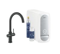 Grifo Grohe Blue Home Negro Mate Boca a C Con Filtro Y Nevera Carbonatadora 314