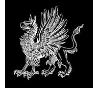 Grifo heráldico de pie, grabado en tinta, clipart, todas las piezas disponibles Pegatinas de pared de papel adhesivo 67.2x70.6cm Pintura mural artística Blanco