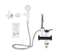 Grifo instantáneo Eléctrico, Haofy Grifo de Agua Caliente y Fría, Calentador Instantáneo Eléctrico con Pantalla Digital LED und Cabezal de Ducha (Entrada Vertical)