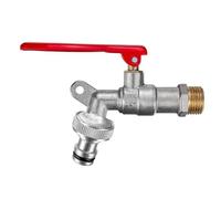 Grifo Jardin Grifo de jardín exterior con cerradura DN15 DN20 Grifo de latón con cerradura for lugares públicos que evita el robo de agua(DN15-Nipple)