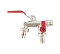 Grifo Jardin Llaves de cinta for grifo jardín 1/2" y 3/4". 1 entrada, 2 salidas. Grifo biblock con conector divisor doble boquilla. Válvula Cierre agua Para el patio(Color4)