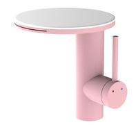 Grifo Lavabo Cascada Rotación 360° Grifo Monomando Baño de Borde G1/2'',rosa