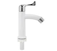 Grifo Lavabo, G1 / 2 in Grifo Baño Grifo Mezclador De Plástico ABS Blanco De Porcelana, 0-60 ℃, Espiral Instalación, Para Fregaderos De Cocina Y Tocadores De Baño