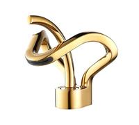 Grifo Lavabo Grifo de lavabo baño creativo con cascada, mezclador agua fría y caliente montado en la cubierta, cuerpo latón, grifos un solo orificio para Baño