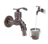 Grifo Lavabo Grifo Jardin Vintage: HOMURY Monomando Lavabo Aleación De Zinc Vintage Grifo Estilo Europeo Antiguo Válvula De Cobre Grifo Lavabo Para Cocina Baño Jardín Rojo Antiguo