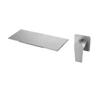 Grifo Lavabo Mezclador De Bañera Pared, Cuenco Mesa Superior, Grifo Agua, Interruptor Descarga, Cascada Dorada, Lavado Oculto, Grifos Lavabo Integrados(Silver)