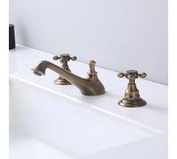 Grifo Lavabo Vintage Retro Estilo Antiguo de de Latón 2 Pomos Grifos para Lavabos de Baño G1/2,antigüedad