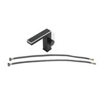 Grifo LED inteligente con pantalla de temperatura, grifo de ahorro de agua con luz ambiental de 270° para cocina y baño, cabezal de cobre de modo dual negro (negro)