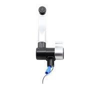 Grifo London con interruptor automático | Agua para cocina, baño, caravana, campista, gastronomía (Negro/Mate cromado)