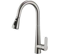 Grifo mezclador con un solo orificio, caño extraíble, grifo for fregadero de cocina cabezal rociador corriente, grifos cromados/negros