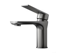 Grifo mezclador de acero inoxidable de un solo orificio para lavabo de baño con ingeniería de precisión y fiabilidad (negro)
