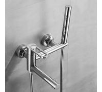 Grifo Mezclador De Baño De Pared con Ducha, Monomando., Chrome