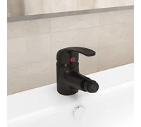Grifo mezclador de bidé negro 13x12 cm, JUNZAI Grifo Lavabo, Grifo Baño, Grifos Para Lavabos De Baño, Grifo Bidet