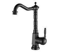 Grifo mezclador de cocina tradicional Bronce frotado con aceite, palanca única Caño giratorio Grifo para lavabo de cocina/baño, Grifo monomando frío y caliente, BL9250B