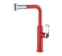 Grifo mezclador de cocina y baño, con un solo mango, giratorio de 360°, para fregadero y ducha, manguera de plástico, diseño moderno