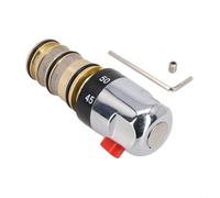 Grifo mezclador de ducha, cartucho de válvula termostática, kit de repuesto de latón, mezclador de agua fría y caliente, control de temperatura constante, parada de seguridad de 38 grados, cromo