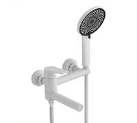 Grifo mezclador de ducha montado en la pared, grifo monomando de latón con ducha de mano y manguera, elegante accesorio de baño para un fácil control y diseño elegante