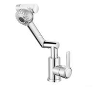 Grifo mezclador de lavabo con boquilla de rotación de 360 grados, acabado cromado moderno, grifo de lavabo de una sola manija caliente y frío