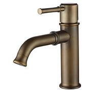 Grifo Mezclador De Lavabo De Latón, Grifo Monomando Para Lavabo De Baño, Grifo Mezclador De Agua Fría Y Caliente, Grifo De Lavabo De Montaje En Cubierta, Grifo De Tocador Antiguo, Níquel Cepillado, C
