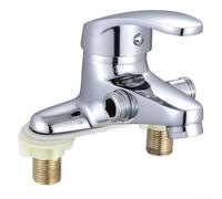 Grifo mezclador de lavabo frío y caliente montado en la pared lateral abierto grifo de baño doble flujo aleación de zinc cromo con cartucho de cerámica de cobre sin plomo para encimera o fregadero de