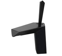 Grifo Mezclador de Lavabo, Grifo de baño en Cascada, Grifo de Lavabo de latón bajo encimera, Grifo de Lavabo de una Sola manija con Agua Caliente y fría, Grifo de Lavabo de baño Negro