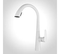 Grifo mezclador giratorio de 360° con rociador extraíble, diseño de cuello de cisne, mezclador de agua moderno y flexible