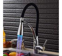 Grifo mezclador giratorio de bronce de estilo europeo con acabado negro moderno para fregadero de agua caliente y fría, elegante accesorio de cocina para el hogar