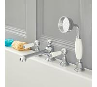 HudsonReed Grifo Mezclador para Bañera de 4 Agujeros Estilo Tradicional Manijas a Palanca Disponible en Distintos Acabados - Elizabeth