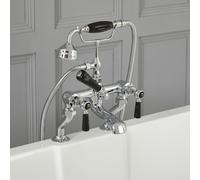 HudsonReed Grifo Mezclador para Bañera Estilo Tradicional Color Cromado y Blanco con Manijas a Palanca - Elizabeth