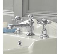 HudsonReed Grifo Mezclador para Lavabo de 3 Agujeros Diseño Tradicional con Manijas en Cruceta Disponible en Distintos Acabados - Elizabeth