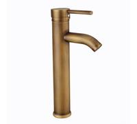 Grifo mezclador para lavabo de baño, grifo de latón de estilo retro, una sola palanca de agua caliente/fría, mangueras estándar del Reino Unido, acabado antiguo