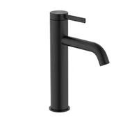 Grifo monocomando caño mezzo de lavabo de latón con acabado negro mate Ona Roca