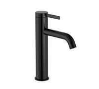 Grifo Monocomando Caño Mezzo de Lavabo Titanio y Desagüe Ona Negro Roca